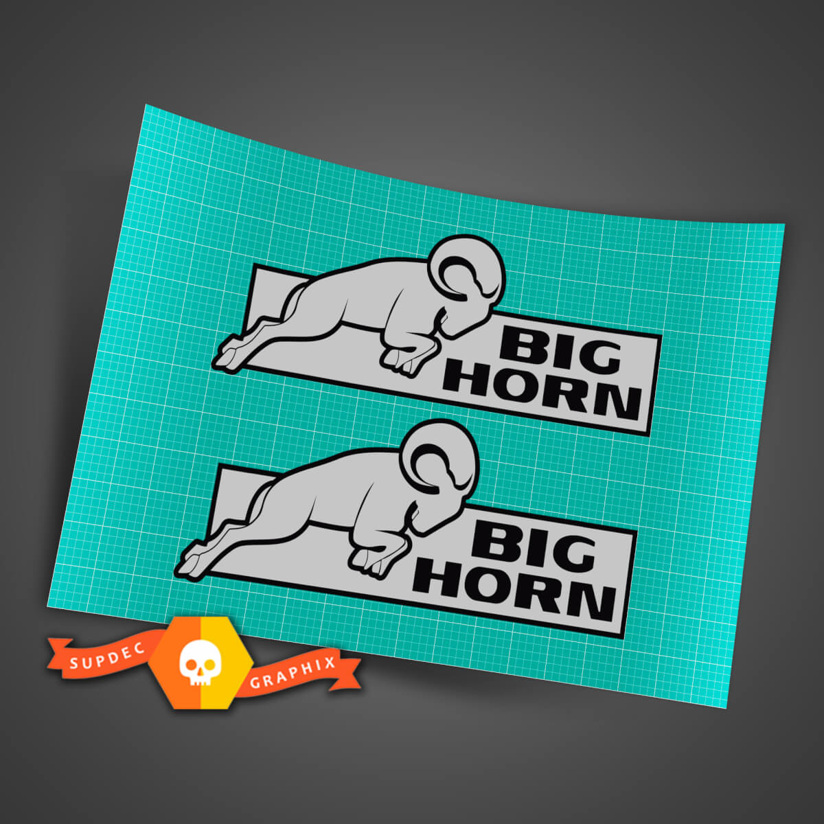 2x Big Horn Side Truck Vinyl Sticker Decal Graphic voor Dodge Ram