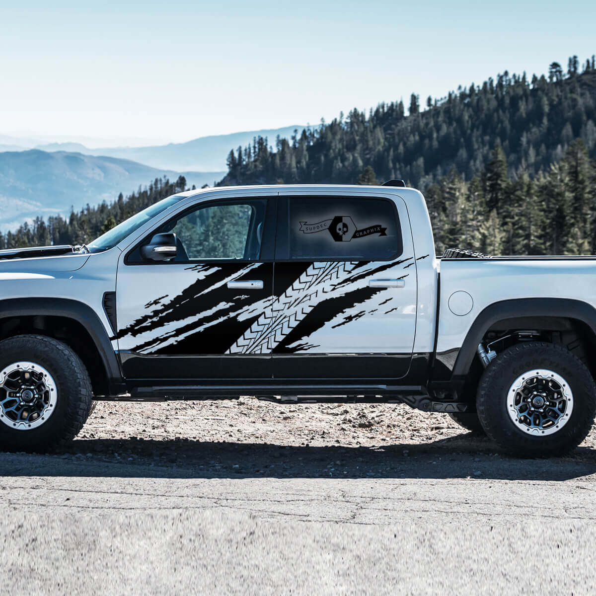 Modderband Spoor Deur Vinyl Sticker Decal voor Dodge Ram 1500 TRX