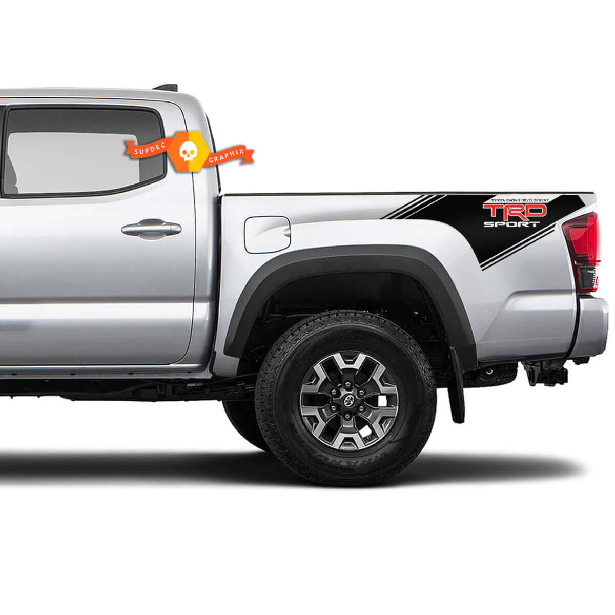 Paar Toyota Tacoma zijbed 2 kleuren TRD Sport 2016-2022 Vintage Decal Sticker Graphics
