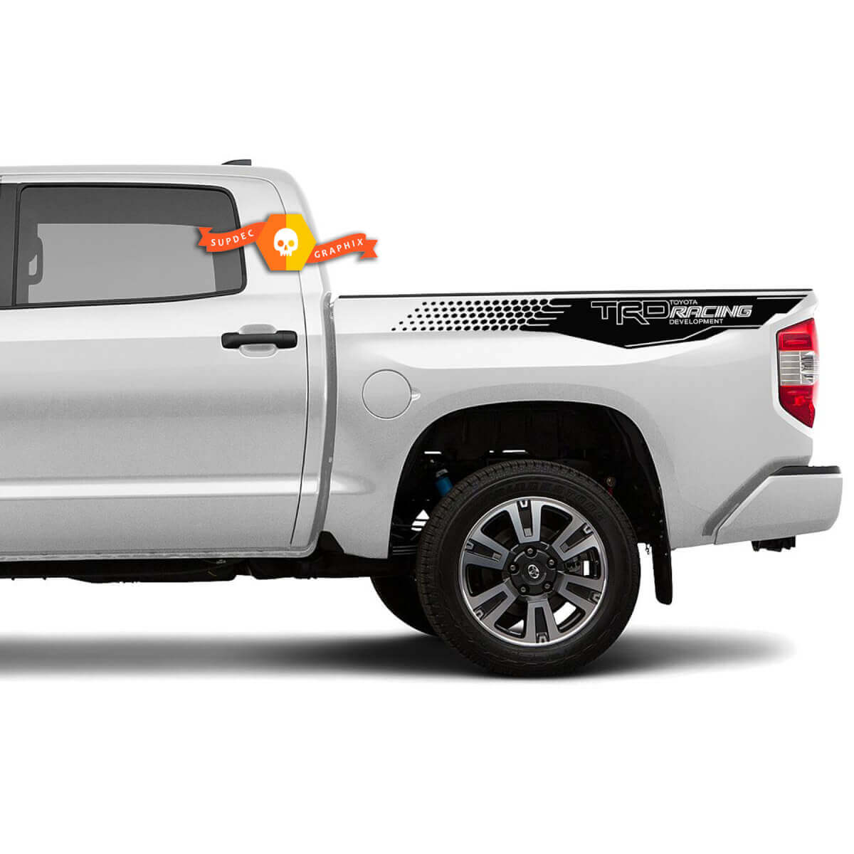 TRD Gradient Dots Grafics Bedside Vinyl Decal Sticker voor Toyota Tundra