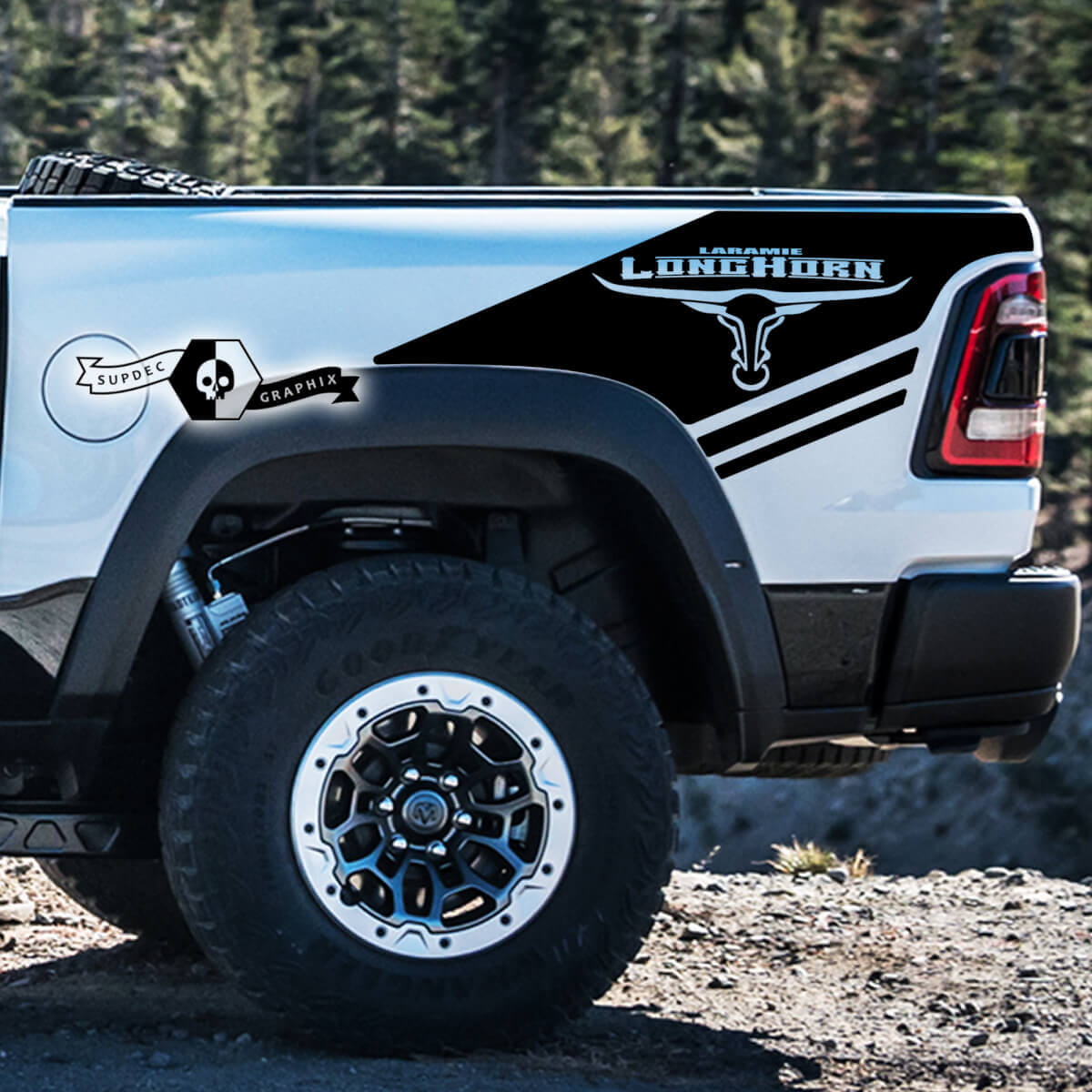 Longhorn Laramie Zijstrip Vinyl Stickers voor Ram 1500 TRX