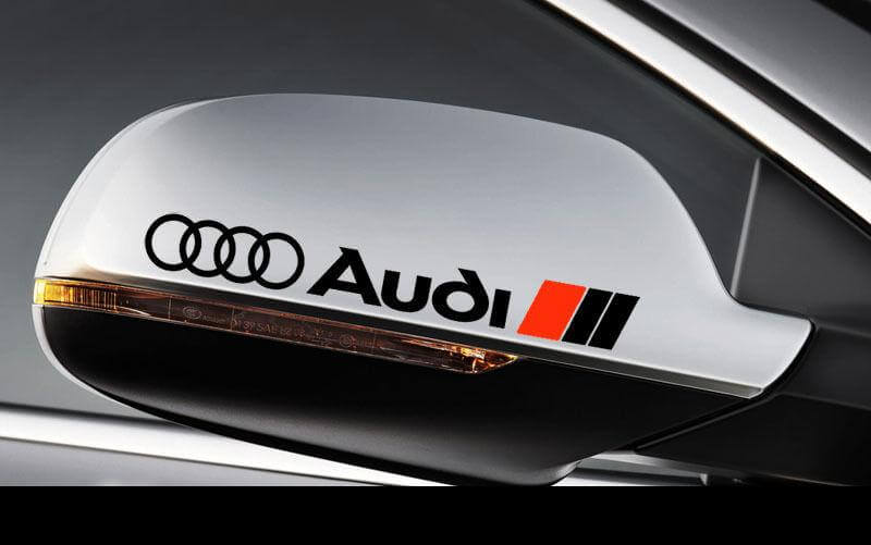 2 AUDI Side View Mirror Sticker Sticker RS3 RS4 RS6 A3 A4 A6 A8 TT