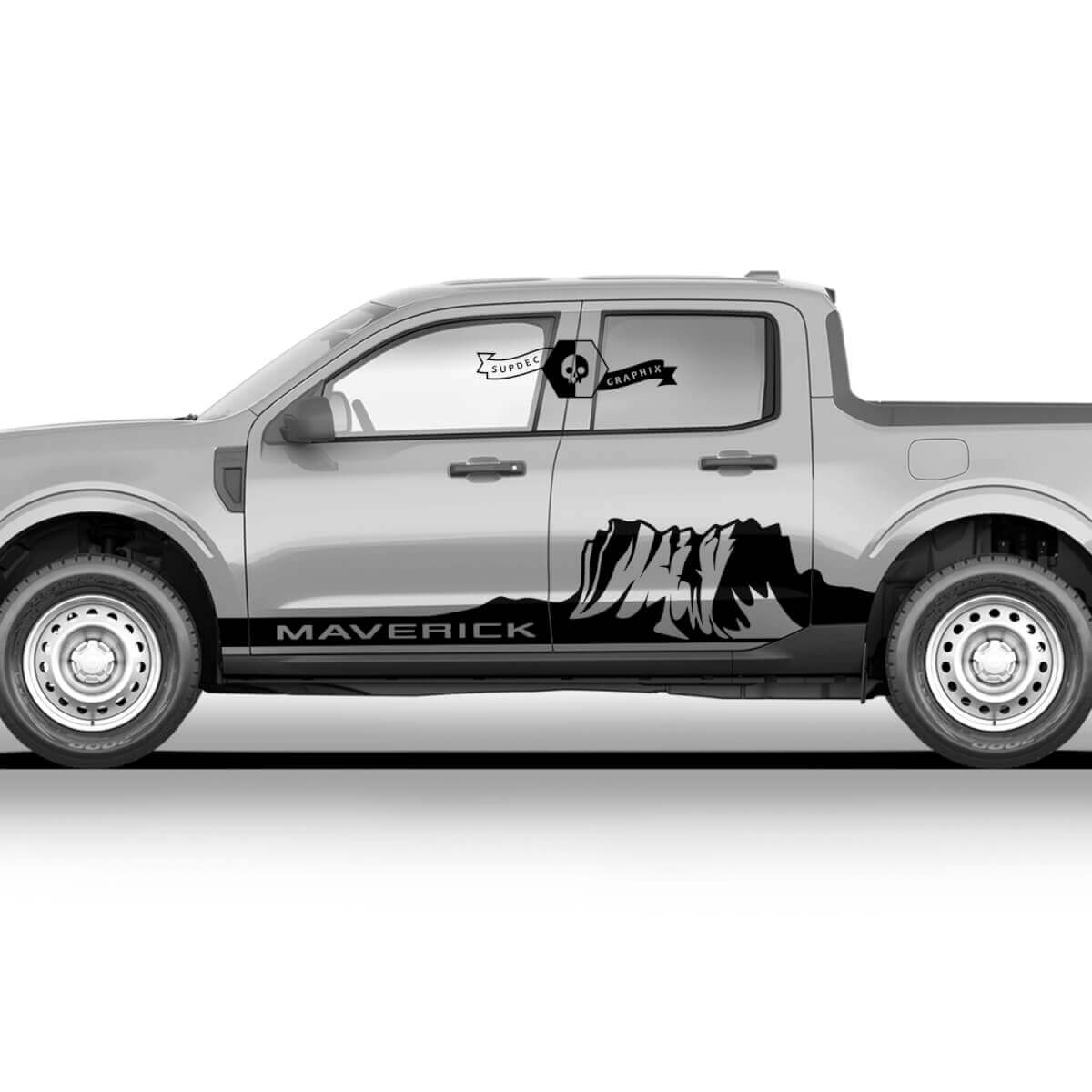 Paar Ford Maverick 2022 FX4 Graphics Decals Rocker Panel Mountain The Monument Valley Maverick Stickers
