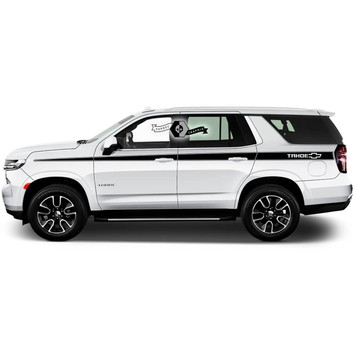 Paar 2020+ nieuwe grafische Chevrolet Tahoe deurstreep logo autorace vinyl sticker
