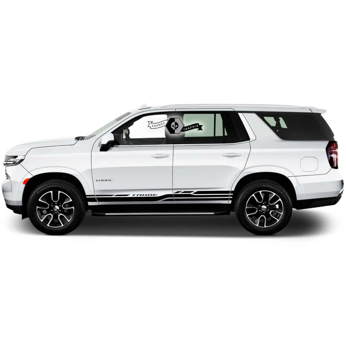 Paar 2020+ nieuwe grafische Chevrolet Tahoe Rocker Panel Stripe Logo moderne autosport vinyl sticker
