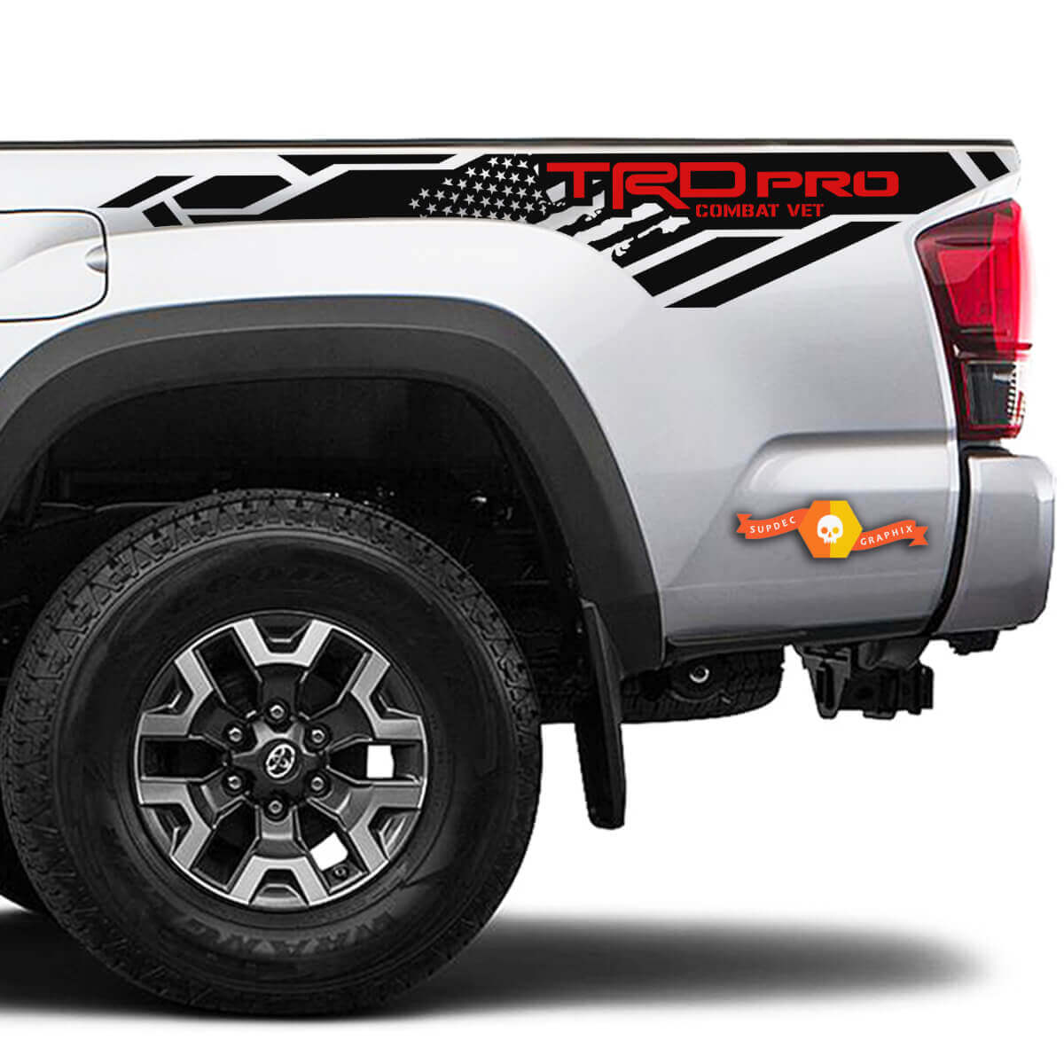 TRD 4x4 Off Road Pro Sport USA Vlag editie BedSide Side Vinyl Stickers Sticker geschikt voor Toyota Tacoma Tundra
