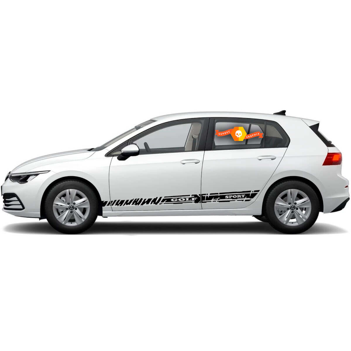 2 Stickers Exclusieve Destroyed Design Sticker voor Volkswagen VW Golf Stripes Grafische Deur Trim Kit mk1-mk7 gti
