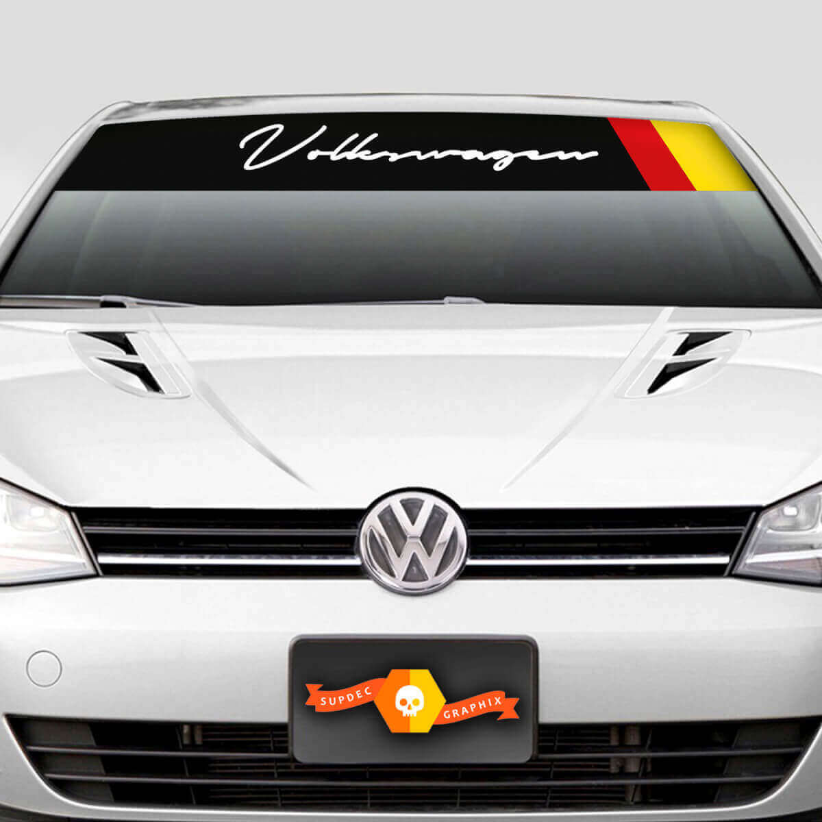 Volkswagen Script Duitse Vlag Windscherm Zonnestrip Decal voor VW Golf