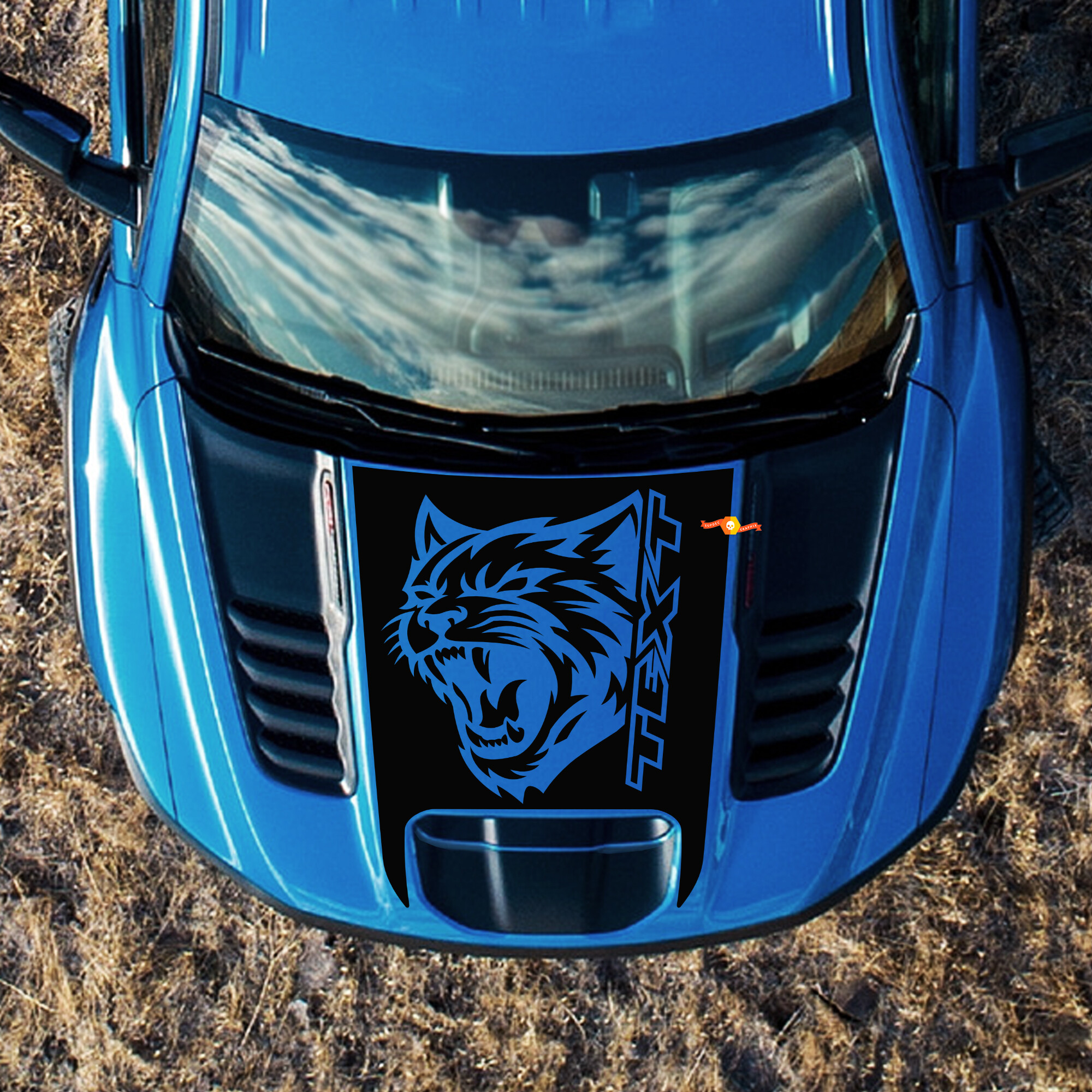 Wildcat en aangepaste tekst motorkap vinyl sticker voor RAM 1500 TRX 2021-2024