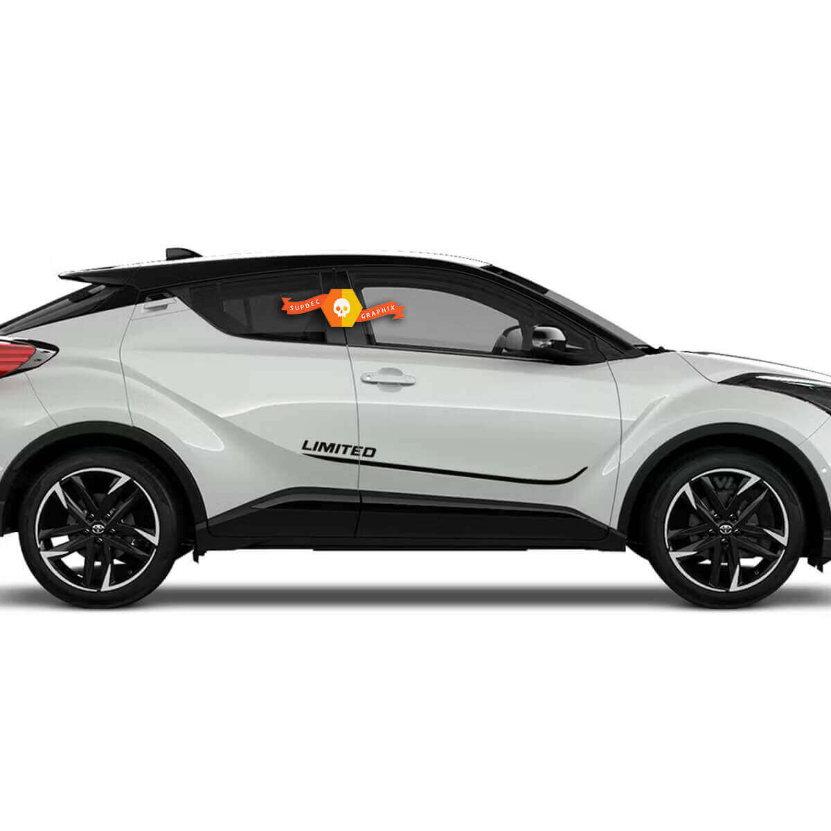 Beperkte zijdeurstrepen vinylstickers set voor Toyota C-HR