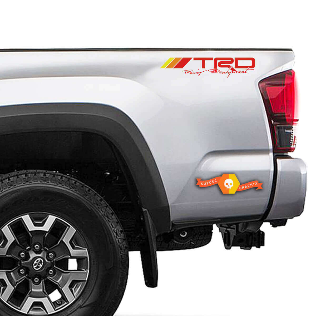 Retro TRD-stijl Vinyle Stickers Set voor de Zijkant van de Laadbak voor Toyota Trucks