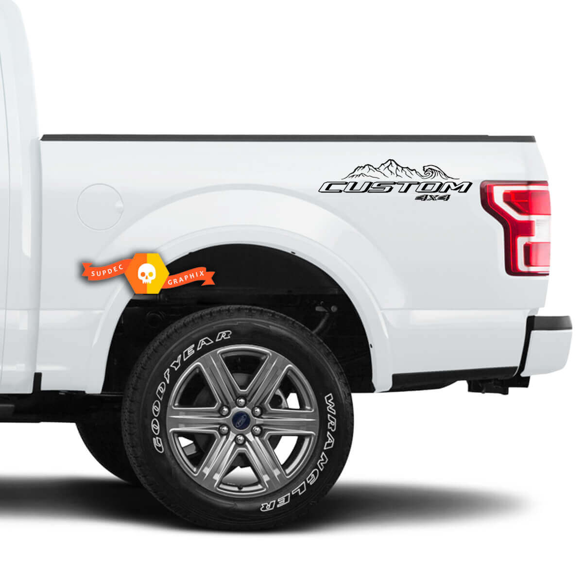 Paar Sport 4X4 Mountain Wave Decals Voor Musclecar truck F250 F350 Super Duty Truck Sticker Decal Vinyl
