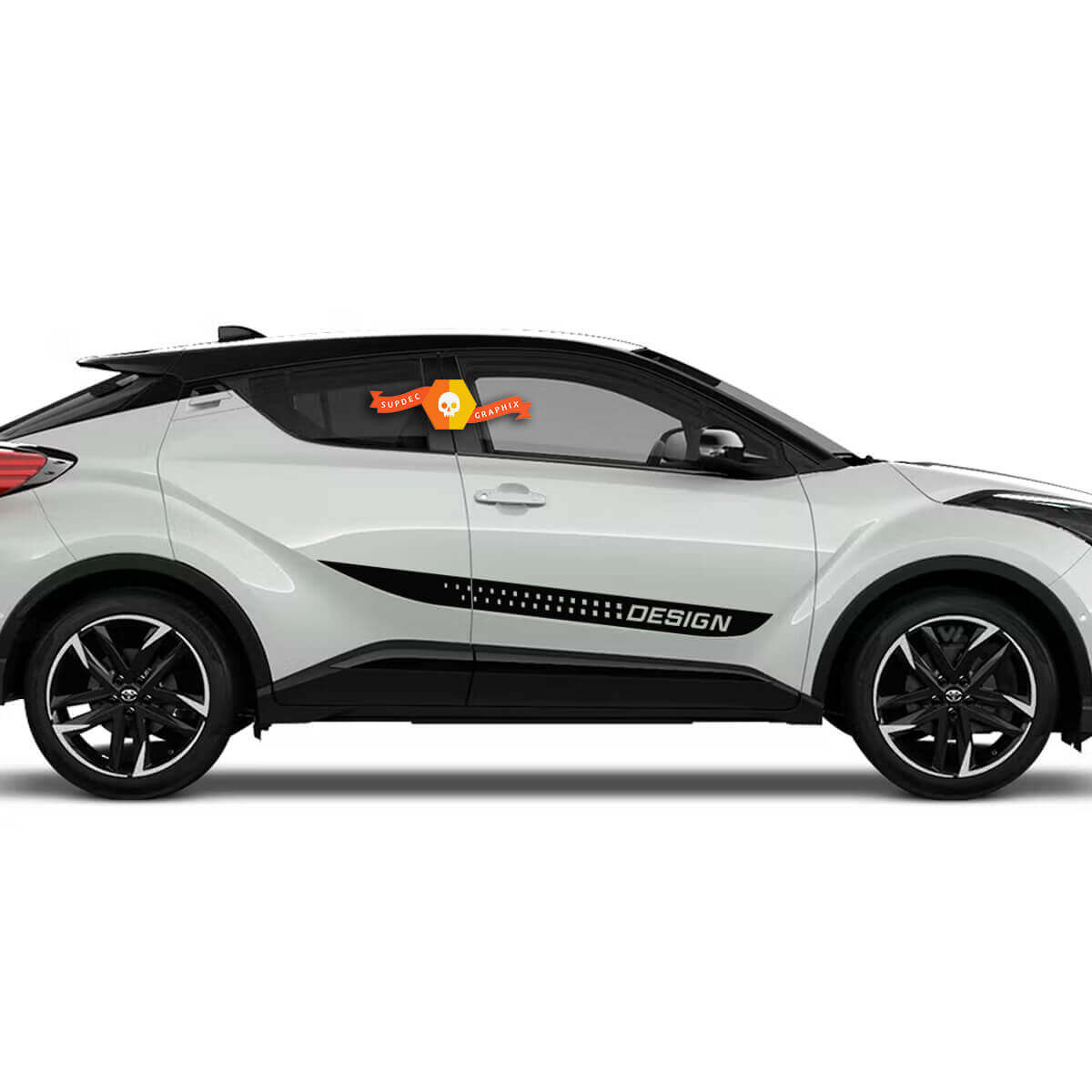 Geperforeerde strepen zijdeur vinyl decal sticker voor Toyota C-HR