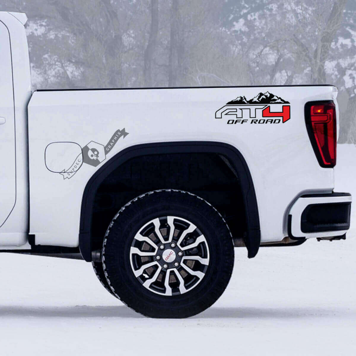 AT4 Off Road Mountain Bed Vinyl Decal Kit voor GMC Sierra 1500