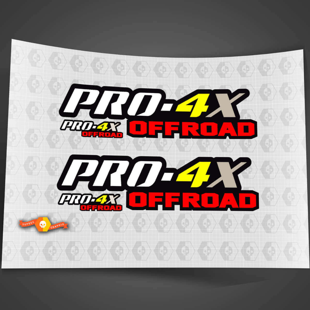 PRO-4X Off Road Vinylstickers voor zijkant laadbak set voor Nissan Frontier