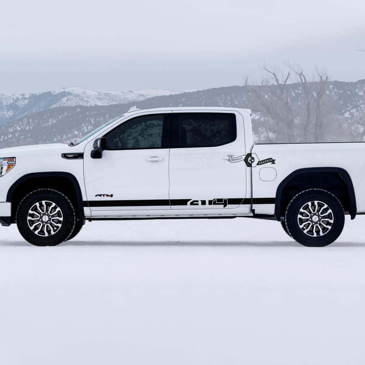AT4 zijschermstrepen vinyl decals kit voor GMC Sierra 1500