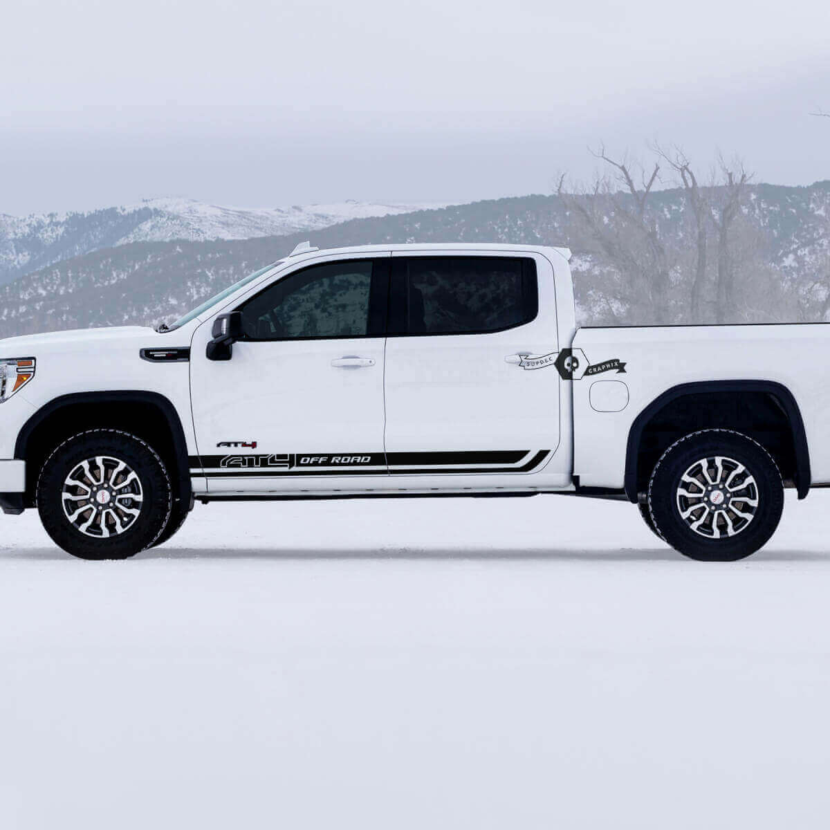 AT4 Off Road Rocker Panel Strepen Vinyl Decal Kit voor GMC Sierra 1500 AT4