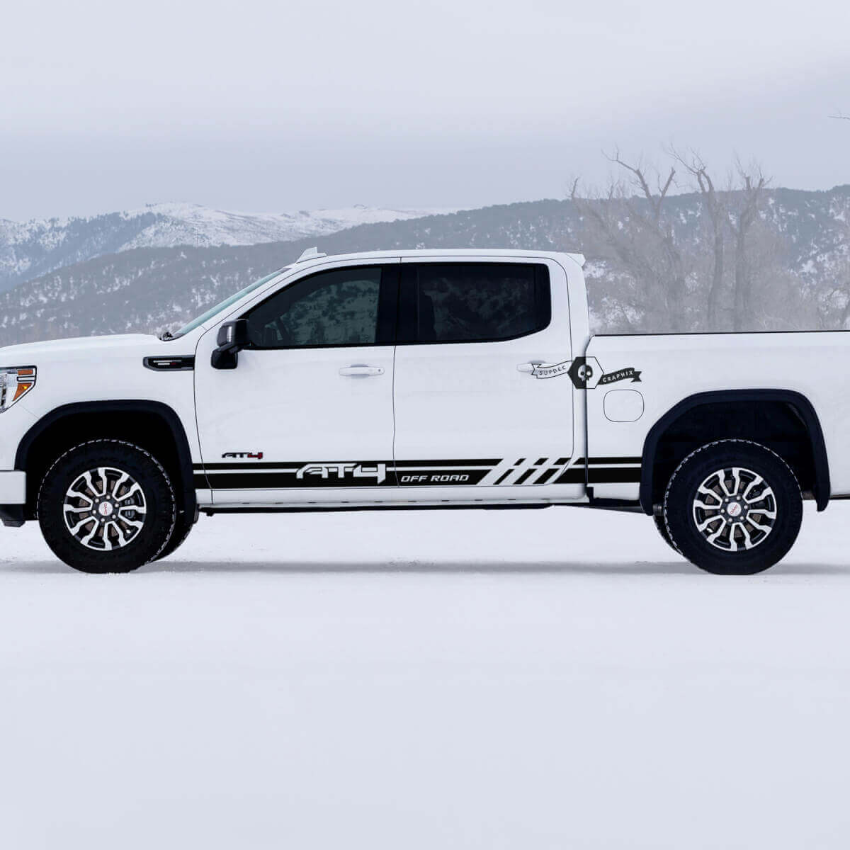 AT4 Off Road Zijstrepen Vinyl Decal Kit voor GMC Sierra 1500