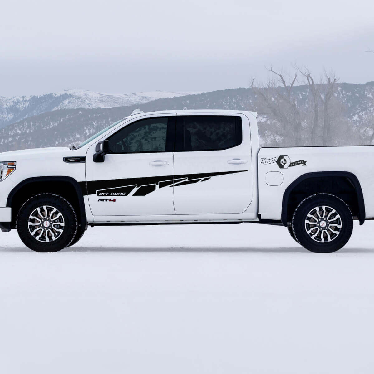 AT4 Off-Road zijdeur vinylstickerset voor GMC Sierra 1500