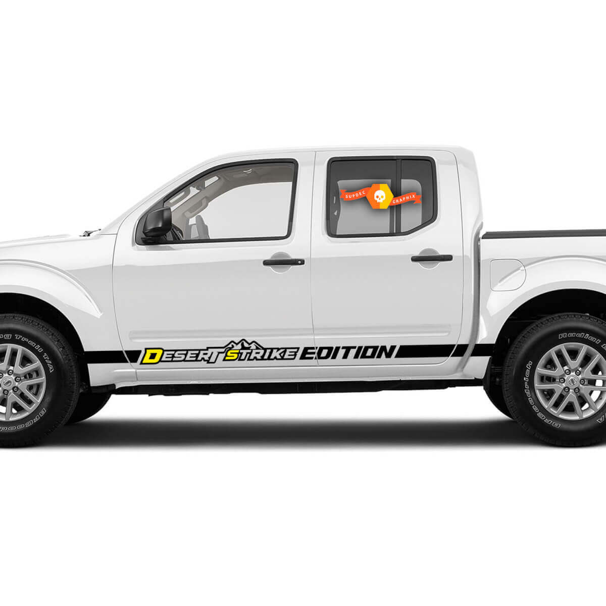 Paar Nissan Nissan Desert Strake Mountain Runner Vinyl Bed Side Stripe Pro4x sticker Deursticker
