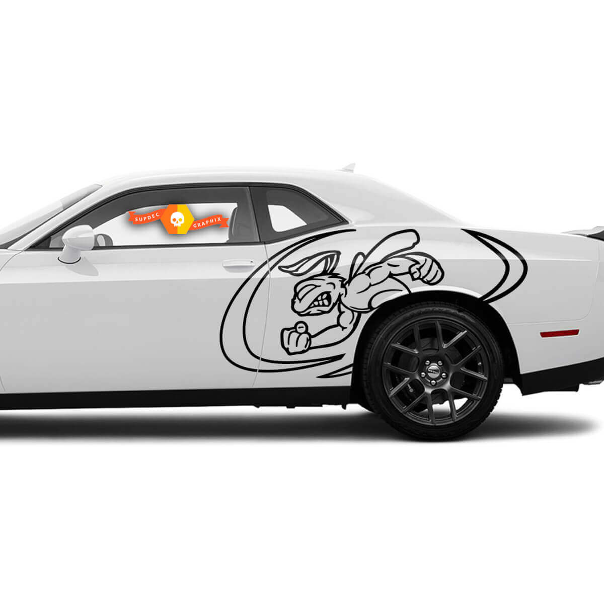 Paar Dodge Challenger Super Bee Zijvinylgraphics Decals Stickers

