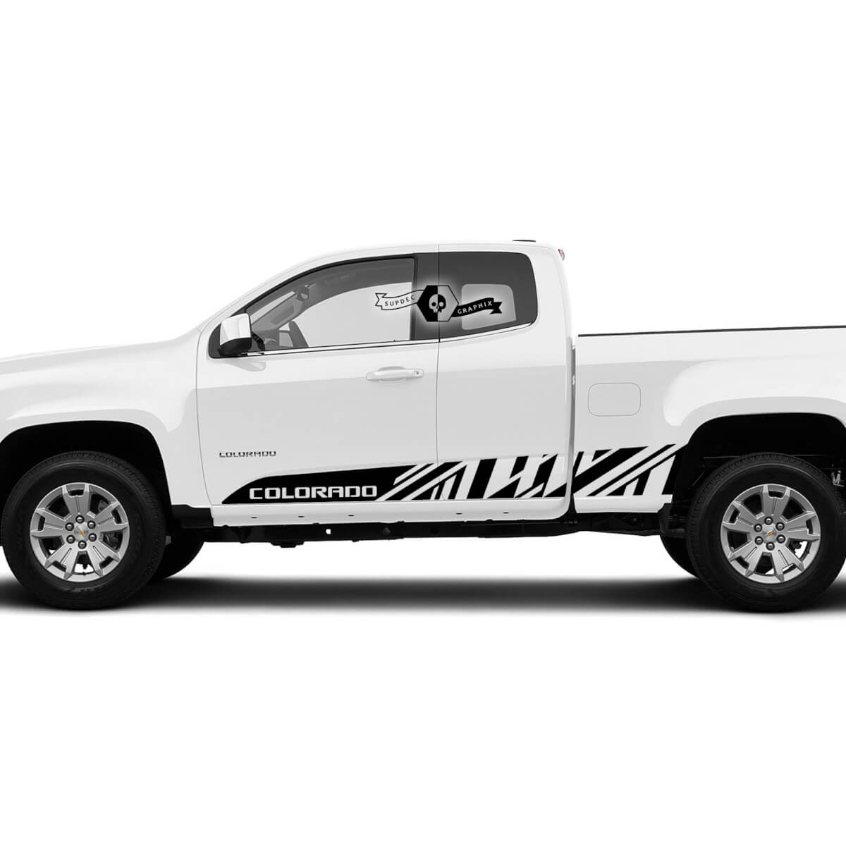 2x nieuwe moderne deuren zijkant bed streep vinyl sticker sticker grafische 2022+ 2023+ Chevy Colorado uitgebreid

