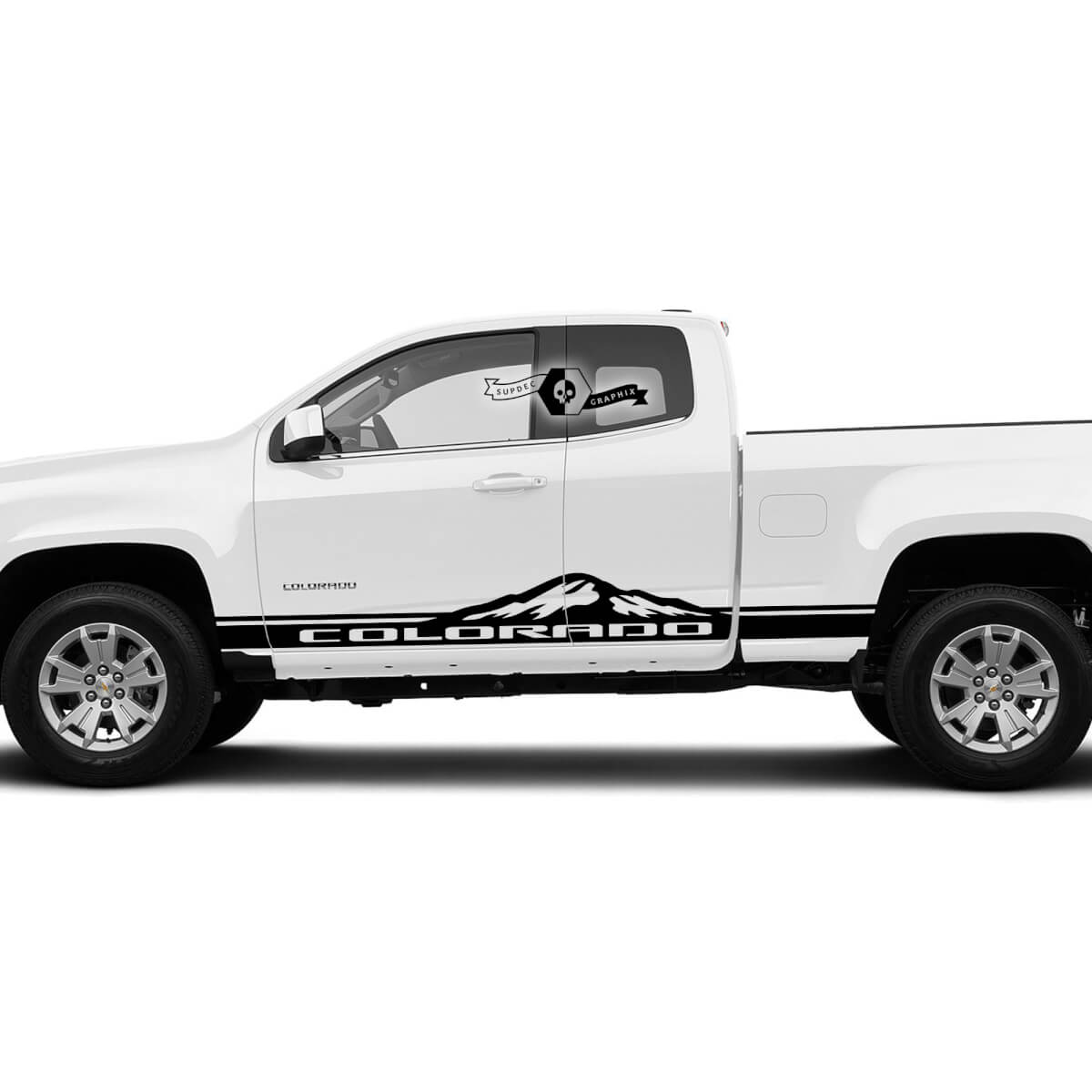 Combineer nieuwe bergen deuren streep vinylsticker sticker grafisch 2022+ chevy colorado verlengd