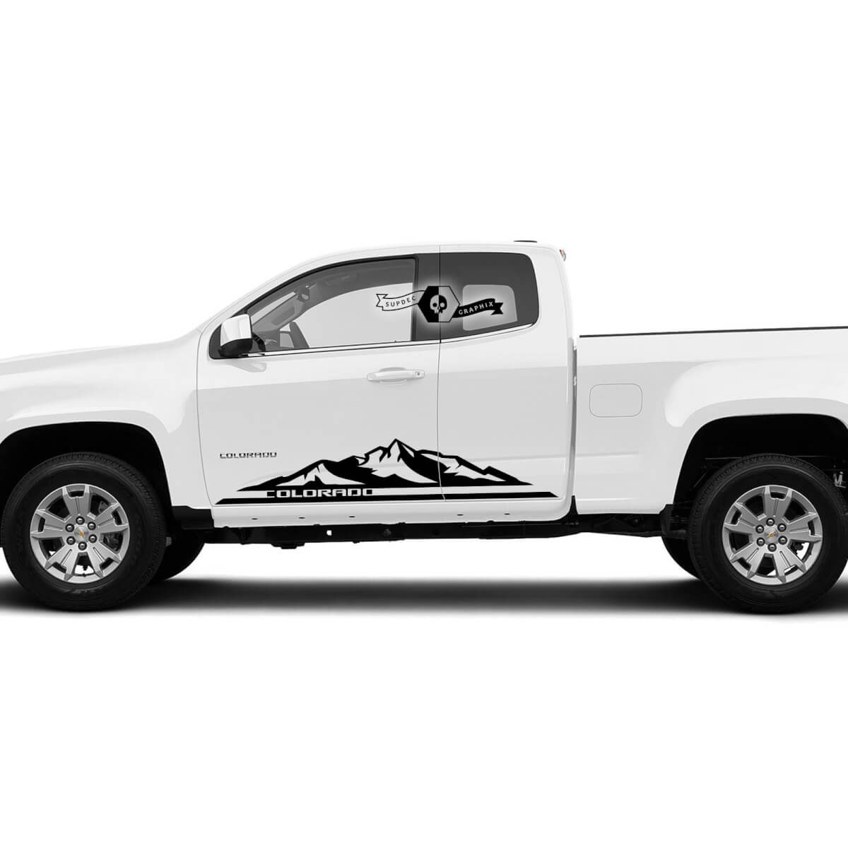 Paar deuren bergen Colorado vinylsticker Decal grafisch 2022+ Chevy Extended