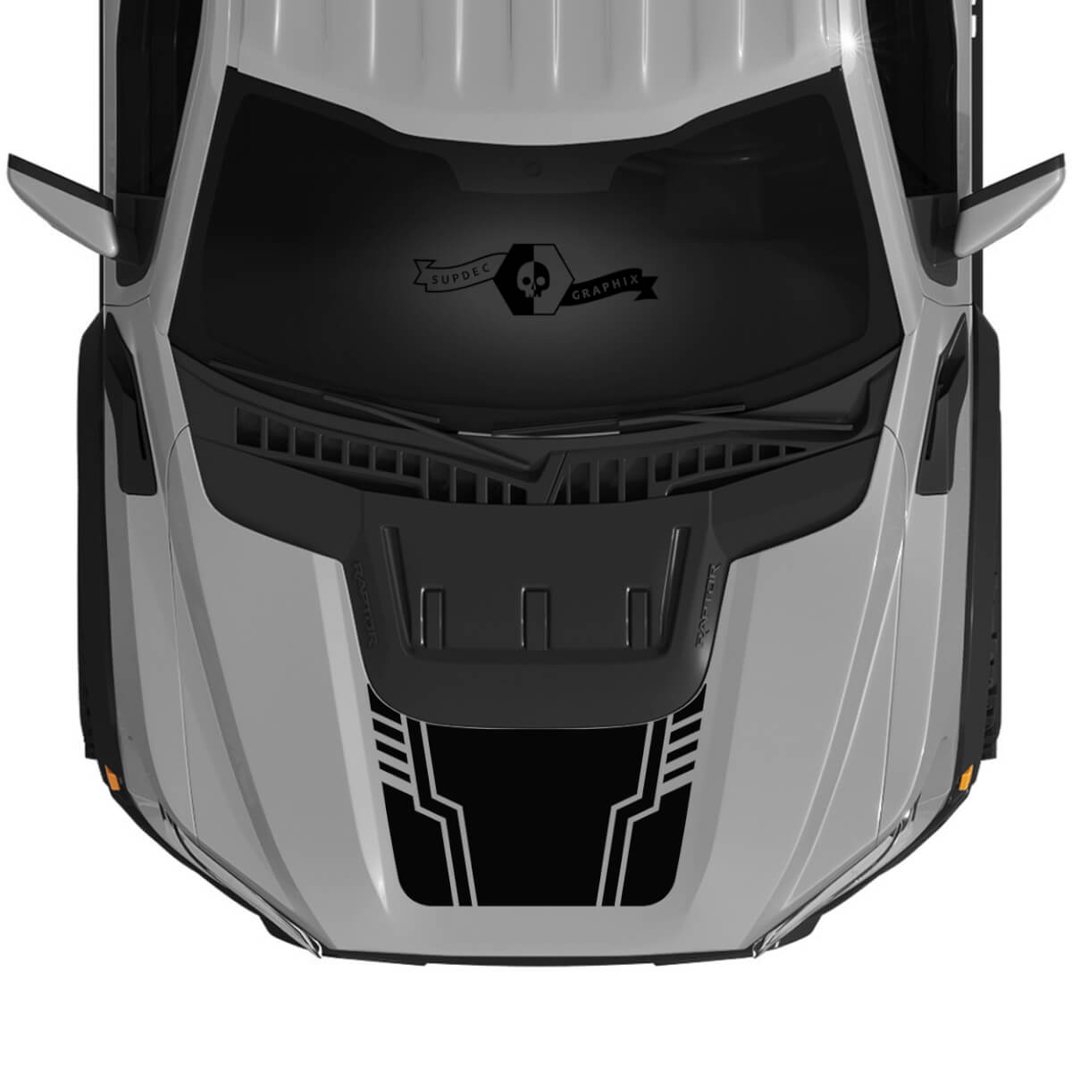 Nieuwe Ford Raptor Scoop Geometric F150 SVT Hood Vinyl Decal Graphics Vinyl Stickers Kit Stripe 2022+