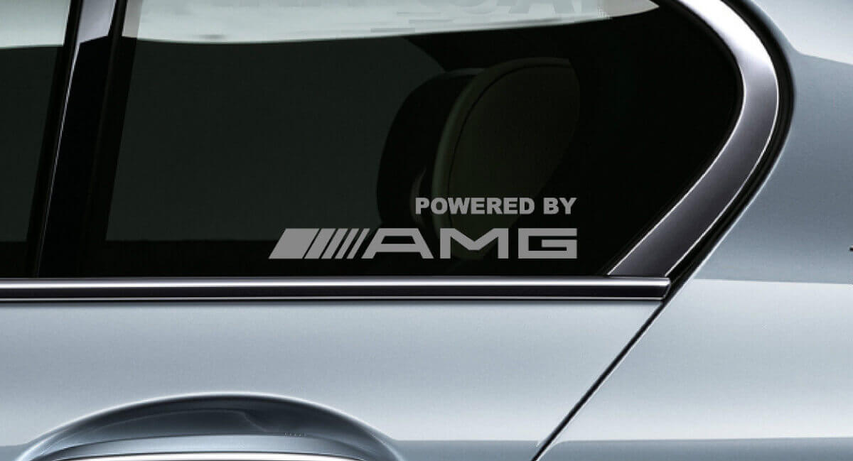 Powered By AMG Style Raam Vinyl Decal Set voor Mercedes-Benz