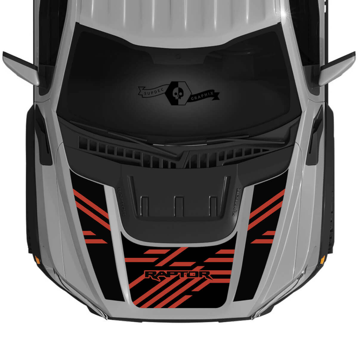 Techno Style Motorkapstrepen Vinyl Decal Kit voor Musclecar Truck 2022+
