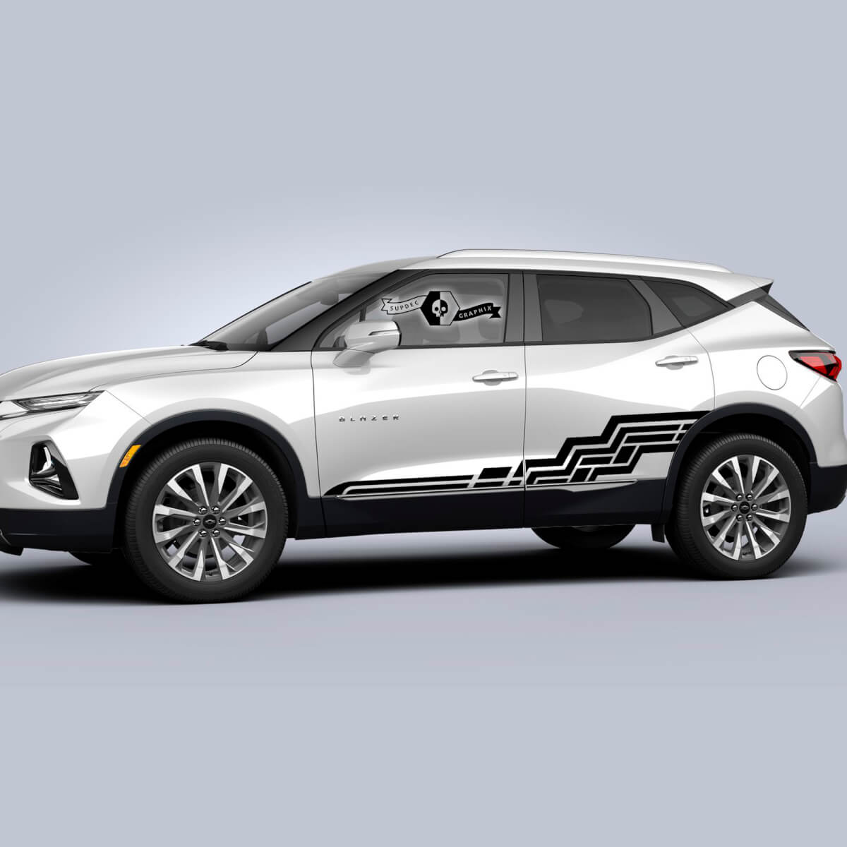 Paar Chevrolet Blazer 2023 grafische stickers wrap deuren kant rocker paneel vinyl sticker
