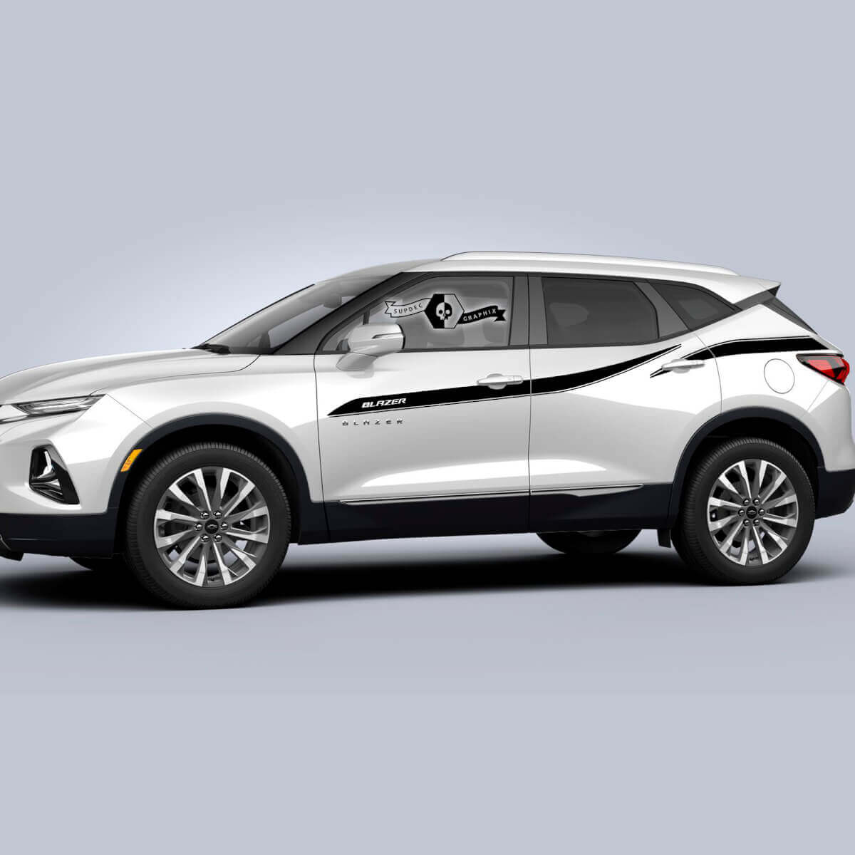 Paar Chevrolet Blazer 2023 Grafische Decals Deuren Zijkant Boven Streep Wrap Vinyl Decal Sticker
