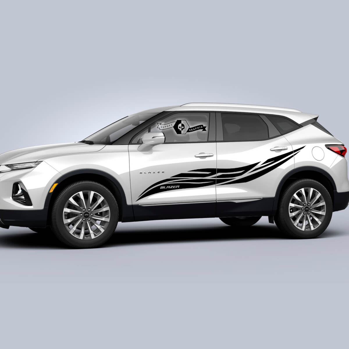 2x Chevrolet Blazer 2023 Grafische stickers Deuren Golfzijde Side Stripe Wrap Vinyl Decal Sticker