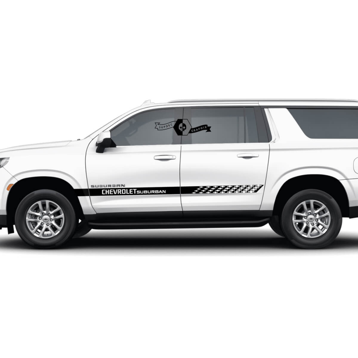 Combineer Chevrolet Suburban Side Rocker Paneel Deuren Stripe Line Vinyl Decal Sticker