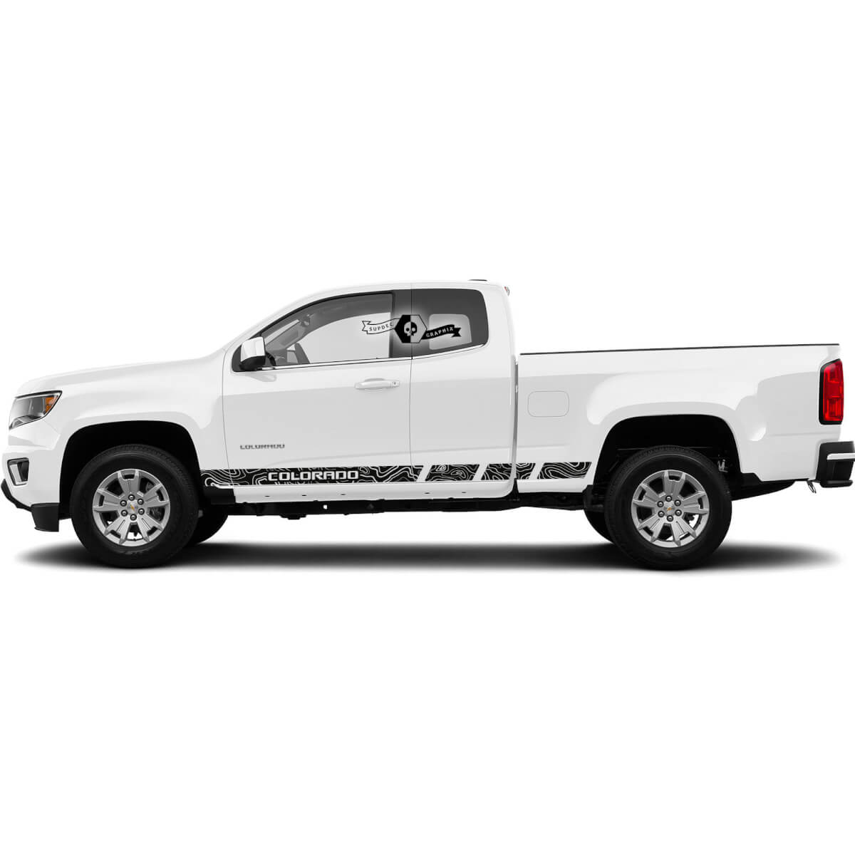 Paar Chevrolet Colorado Side Rocker Panel Stripes Contour Line deuren Vinyl Decal Sticker

