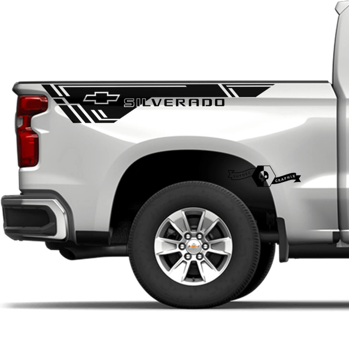 Paar Chevrolet Silverado 2023 Zijlogo Nieuwe Bedpanel Vinyl Decal Sticker
