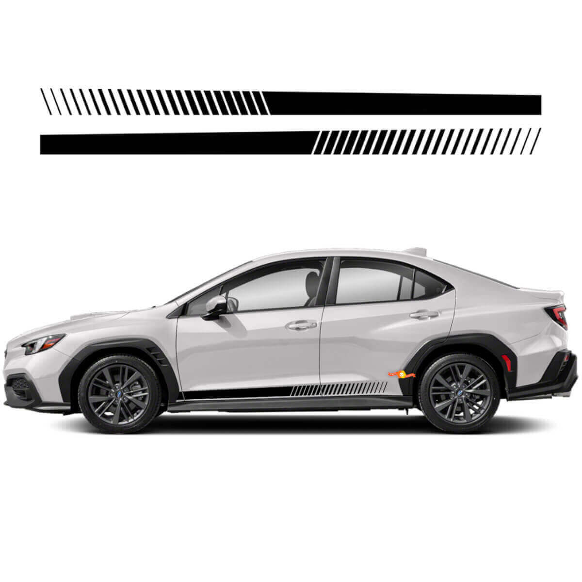 Racestijl dorpelstrip vinyl decalset voor Subaru WRX Impreza