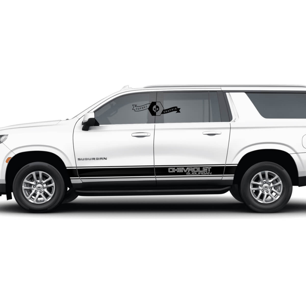 Combineer Chevrolet Suburban Side Rocker Paneel Strepen Lijndeuren Trim Vinyl Decal Sticker