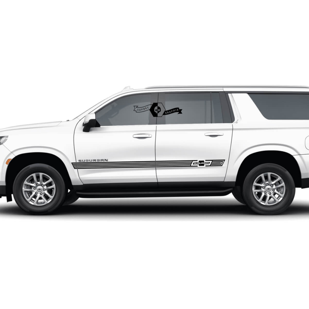Combineer Chevrolet Suburban Side Stripes Lijndeuren Trim Slim vinyl sticker sticker