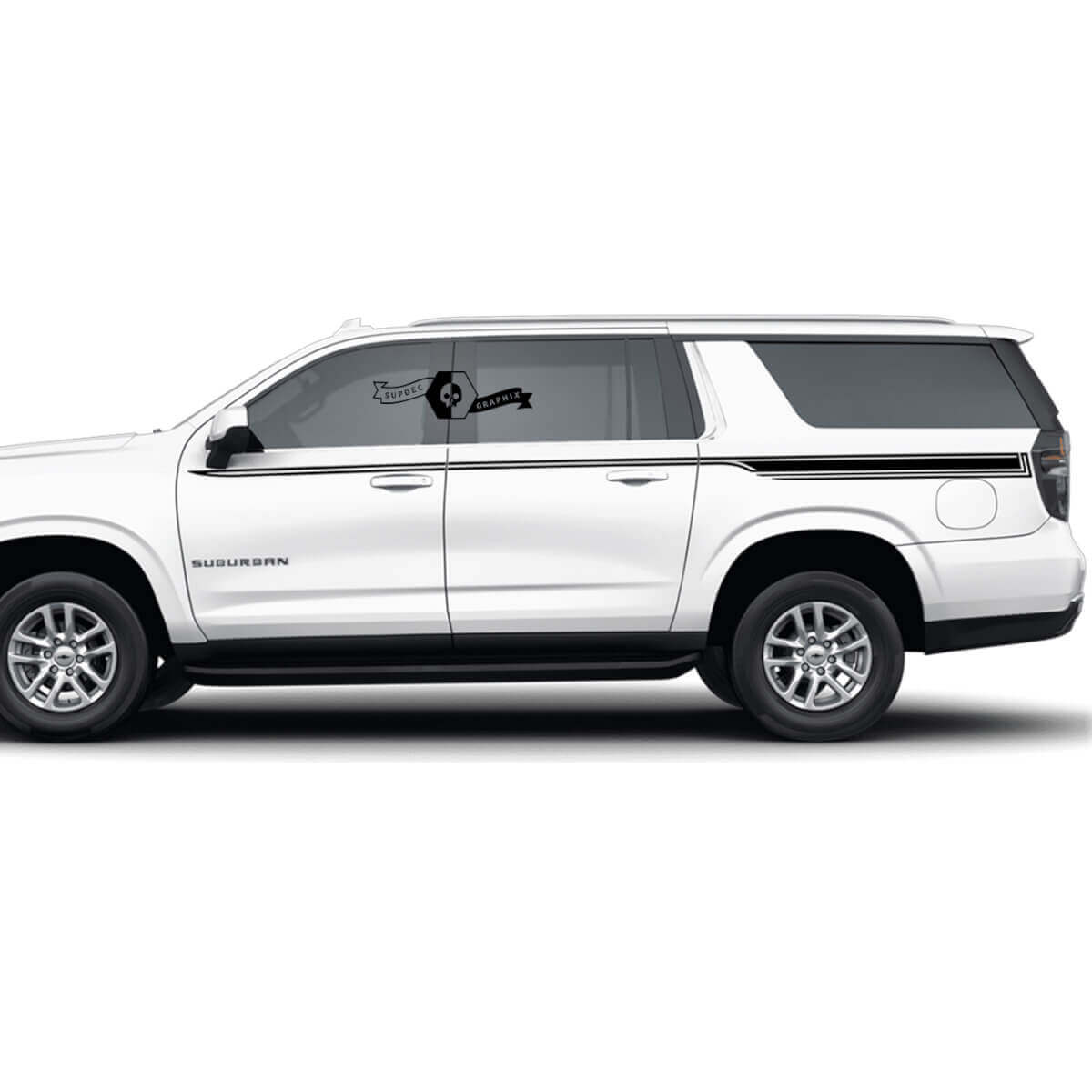 Paar Chevrolet Suburban Side Stripes Line Doors Up Trim Slim Vinyl Decal Sticker
