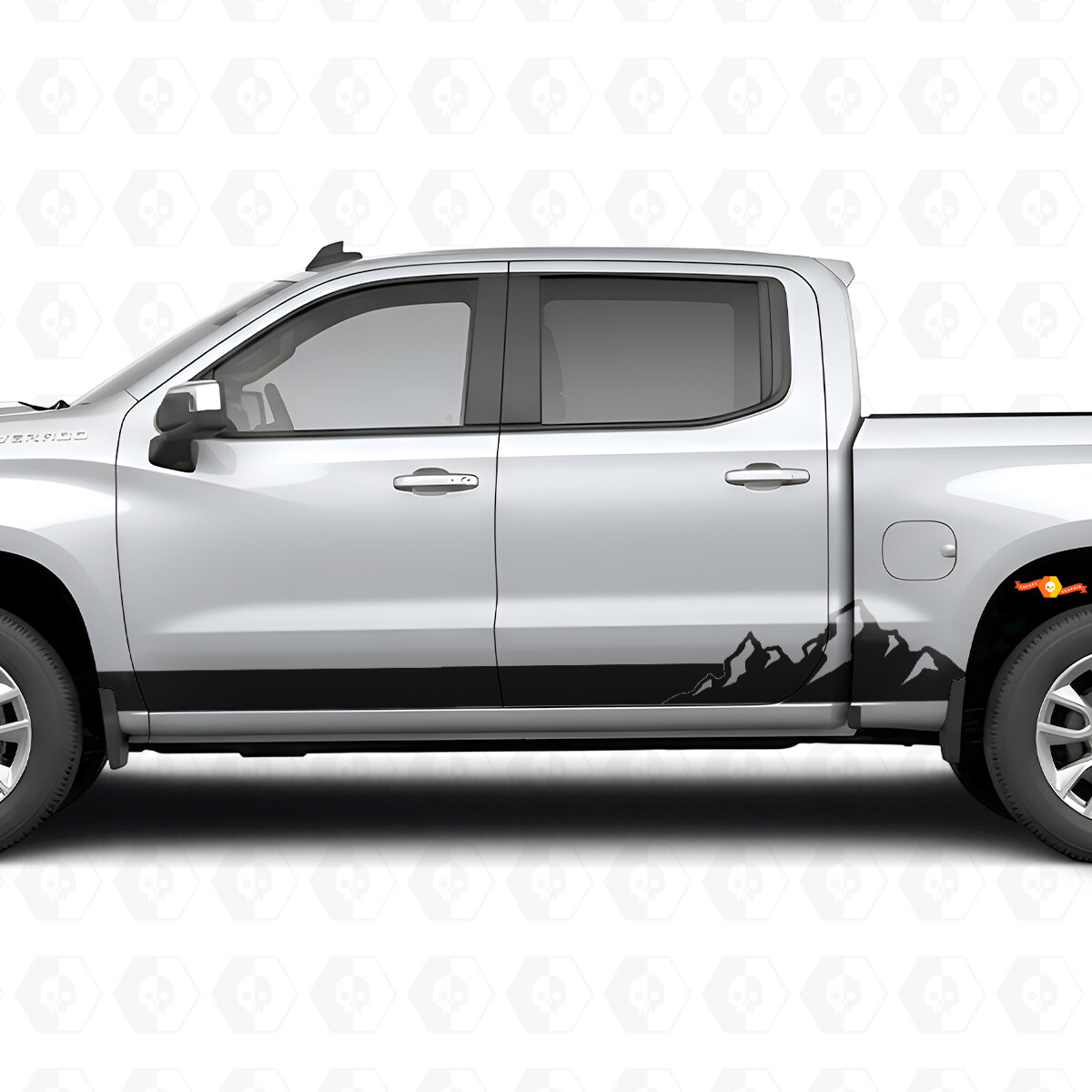 Mountain Range Deur- & Zijklep Vinyl Strepen voor Chevrolet Silverado 1500 T1XX 2019-2026