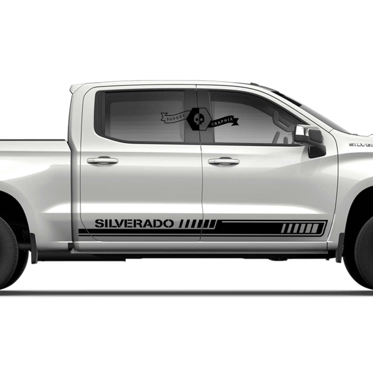 Paar Chevrolet Silverado Side Rocker Panel ARMY Deuren Streep Vinyl Sticker Decal
