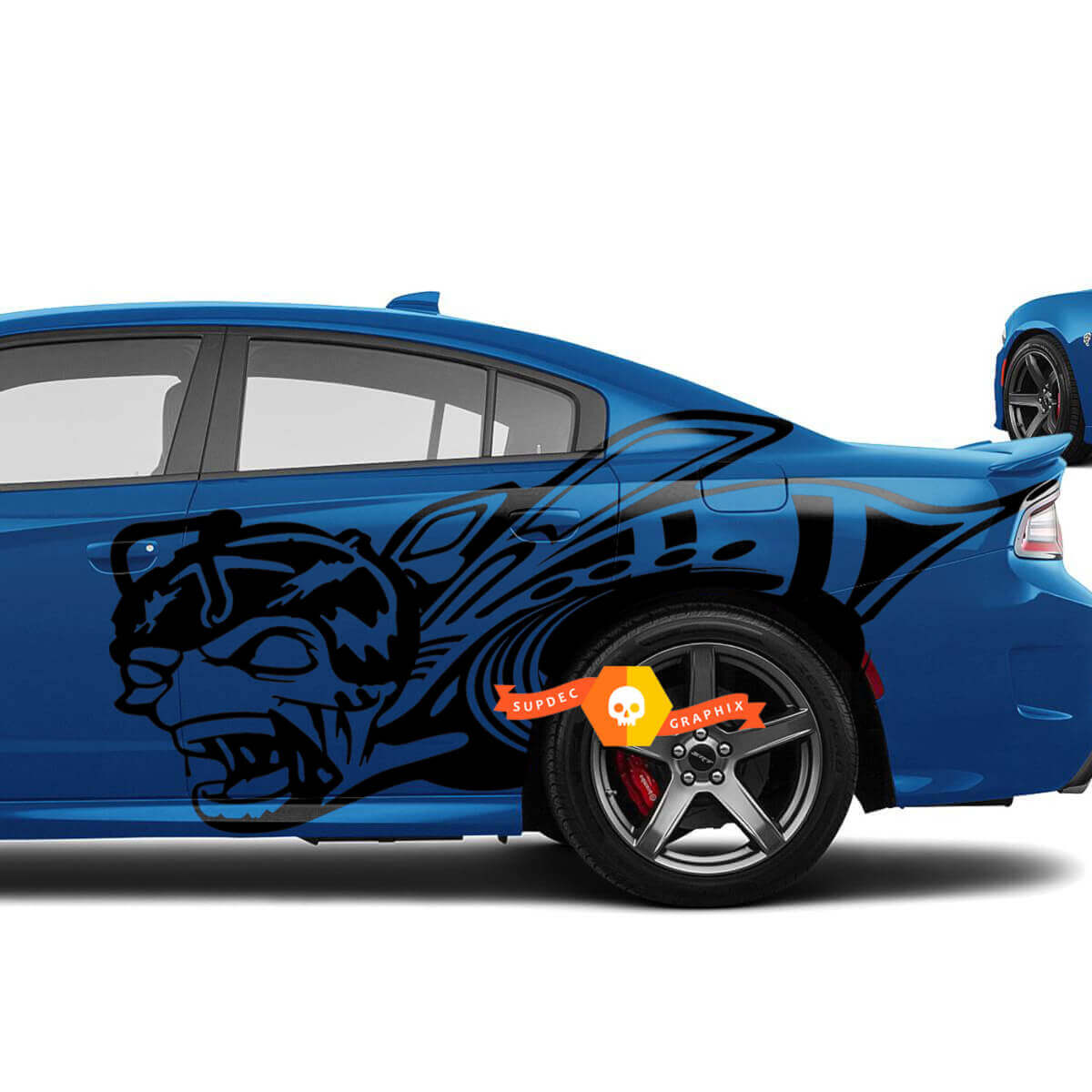 Zombie Super Bee Zij Vinyl Decal Kit voor Dodge Challenger Charger