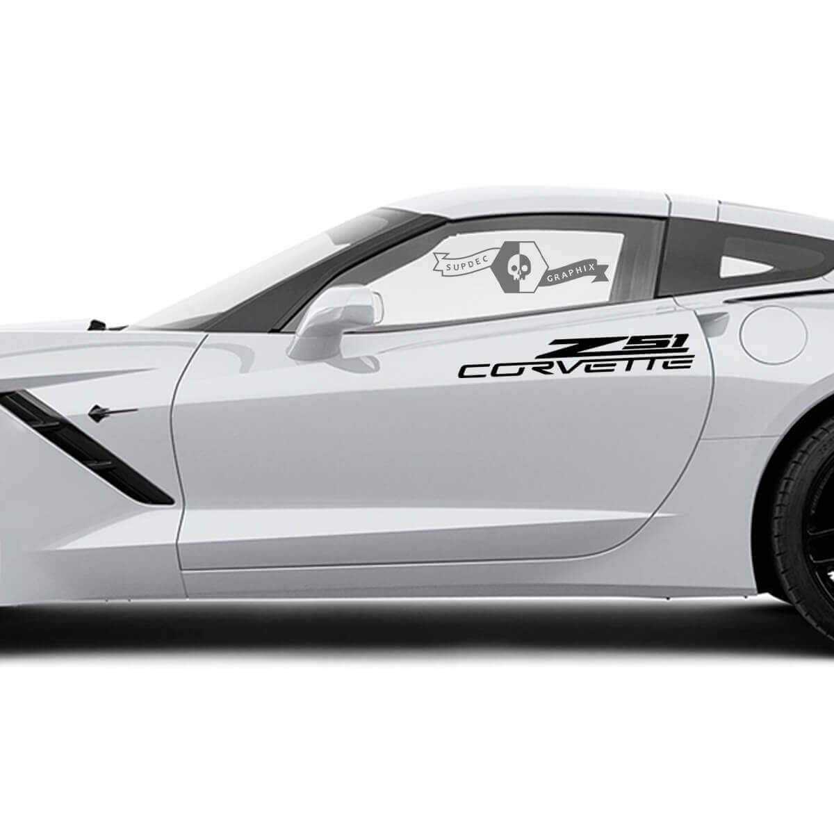 2x Chevrolet Corvette Zijdeuren Z51 Vinyl Decal Sticker
