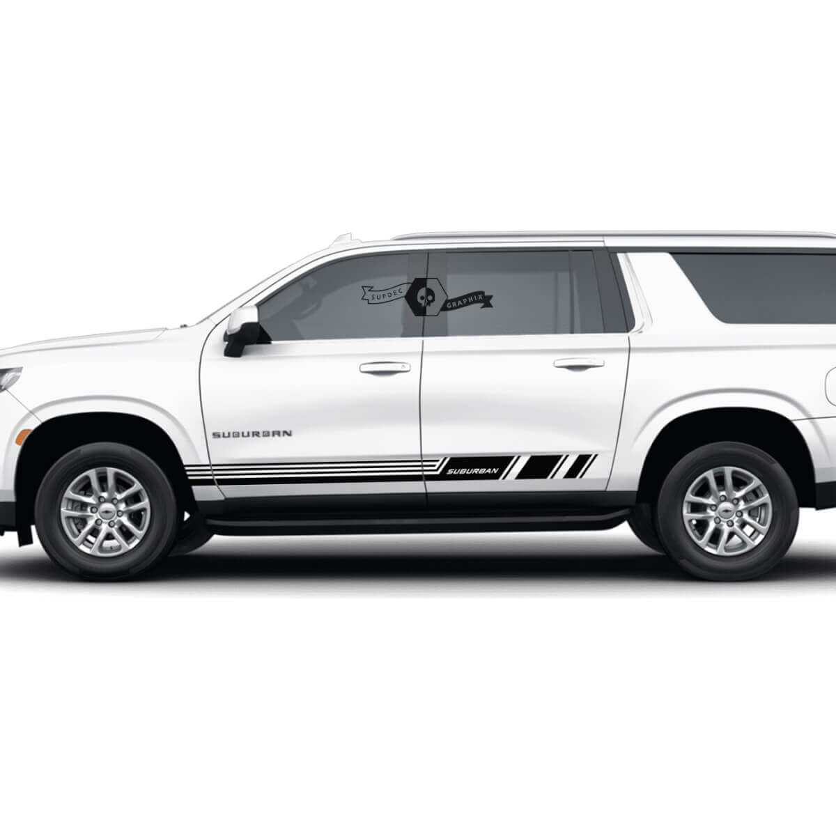 Paar Chevrolet Suburban Zijstrepen Lijnen Deuren Trim Vinyl Decal Sticker
