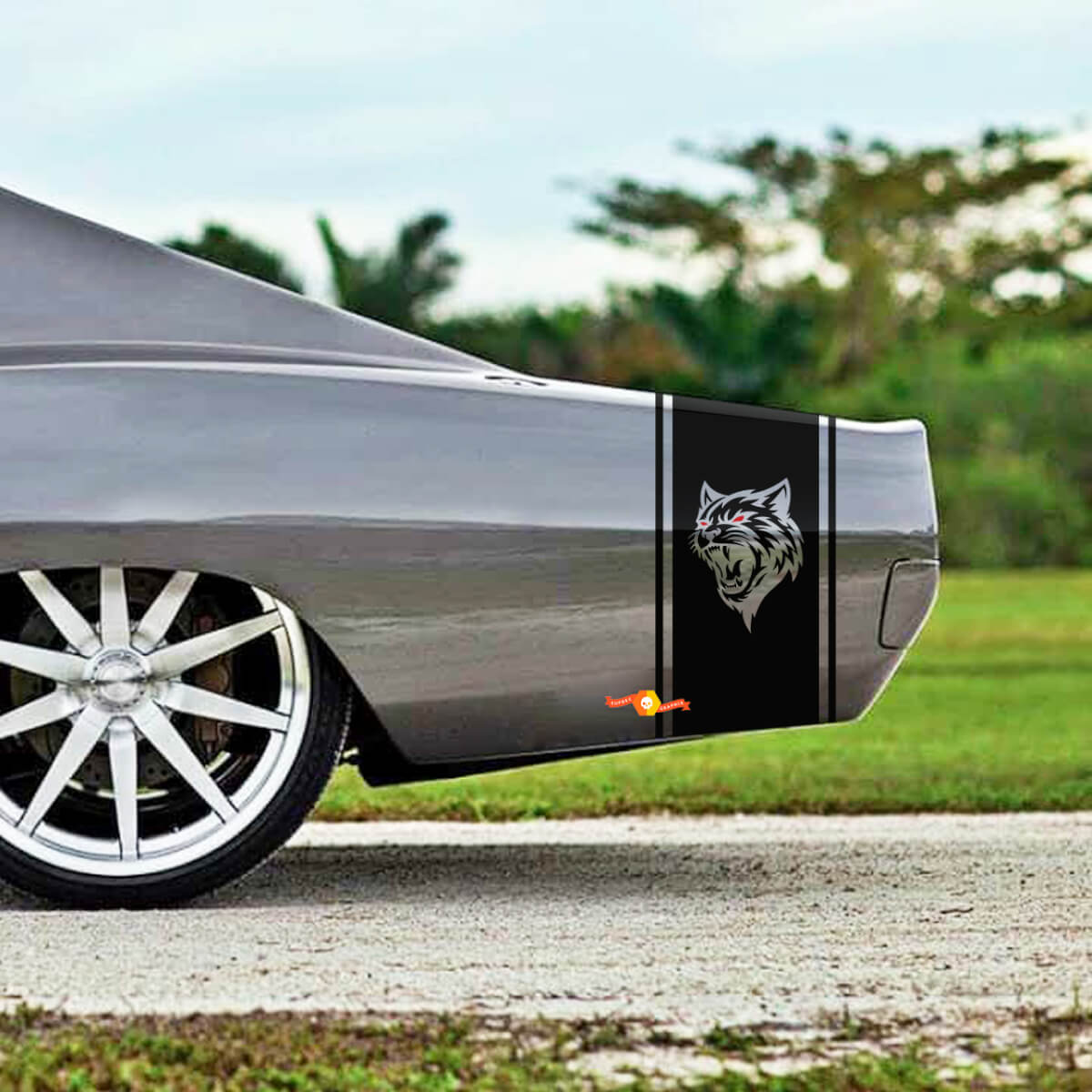 Wildcat Style Strepen Bedside Vinyl Decal Kit voor Dodge Charger 1968-70