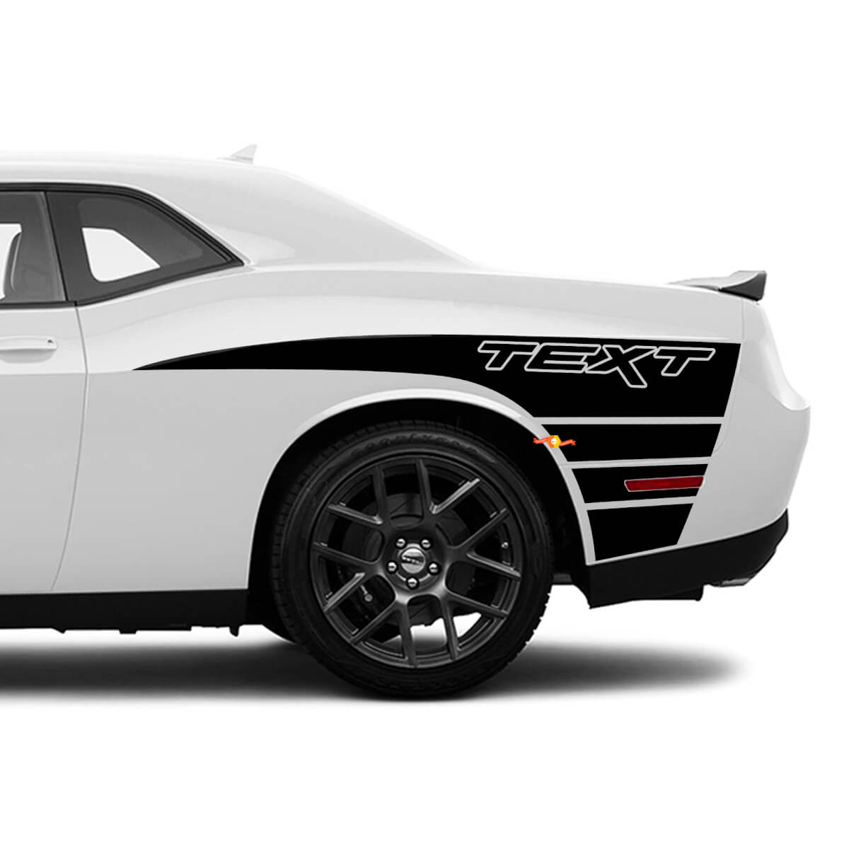 Claw Style Stripes Bedside Vinyl Decal Sticker voor Dodge Challenger