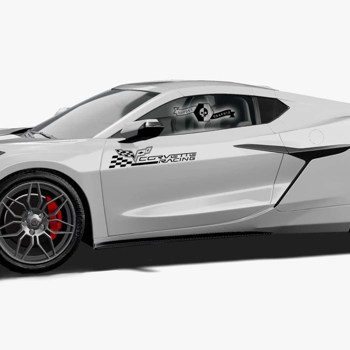 2x Chevrolet Corvette Racing Z06 Zijdeuren Logo Scha
