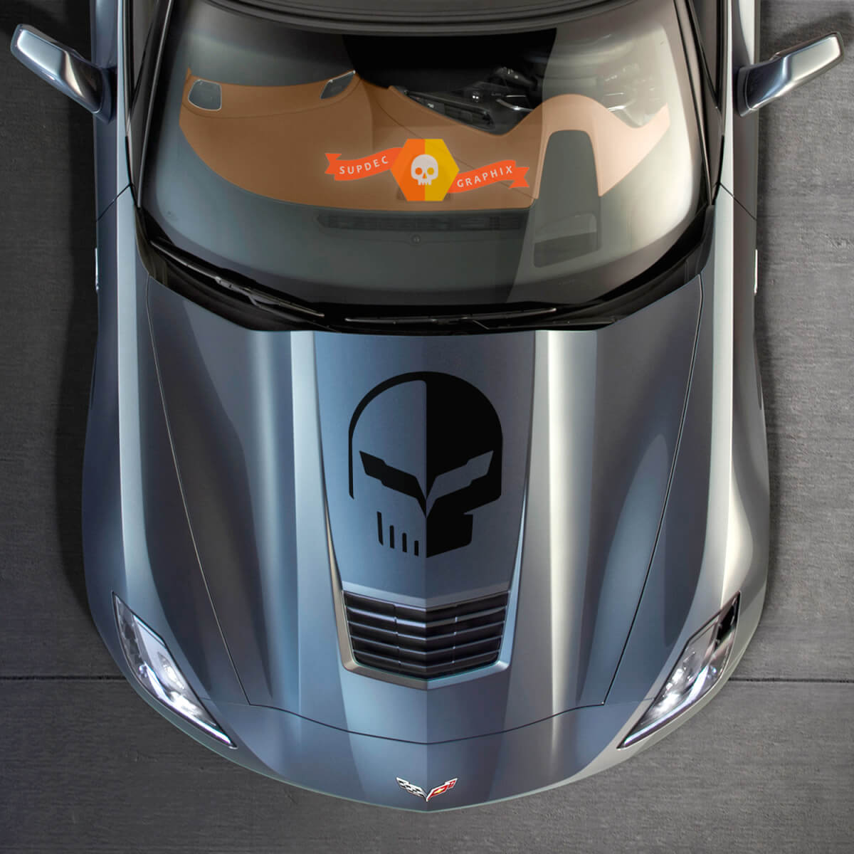 Chevy Chevrolet Corvette C7 Jake Racing Punisher Hood Vinyl Decal Sticker